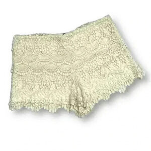 Womens Ivory Crochet Shorts by Love Fire Womens Size Small
